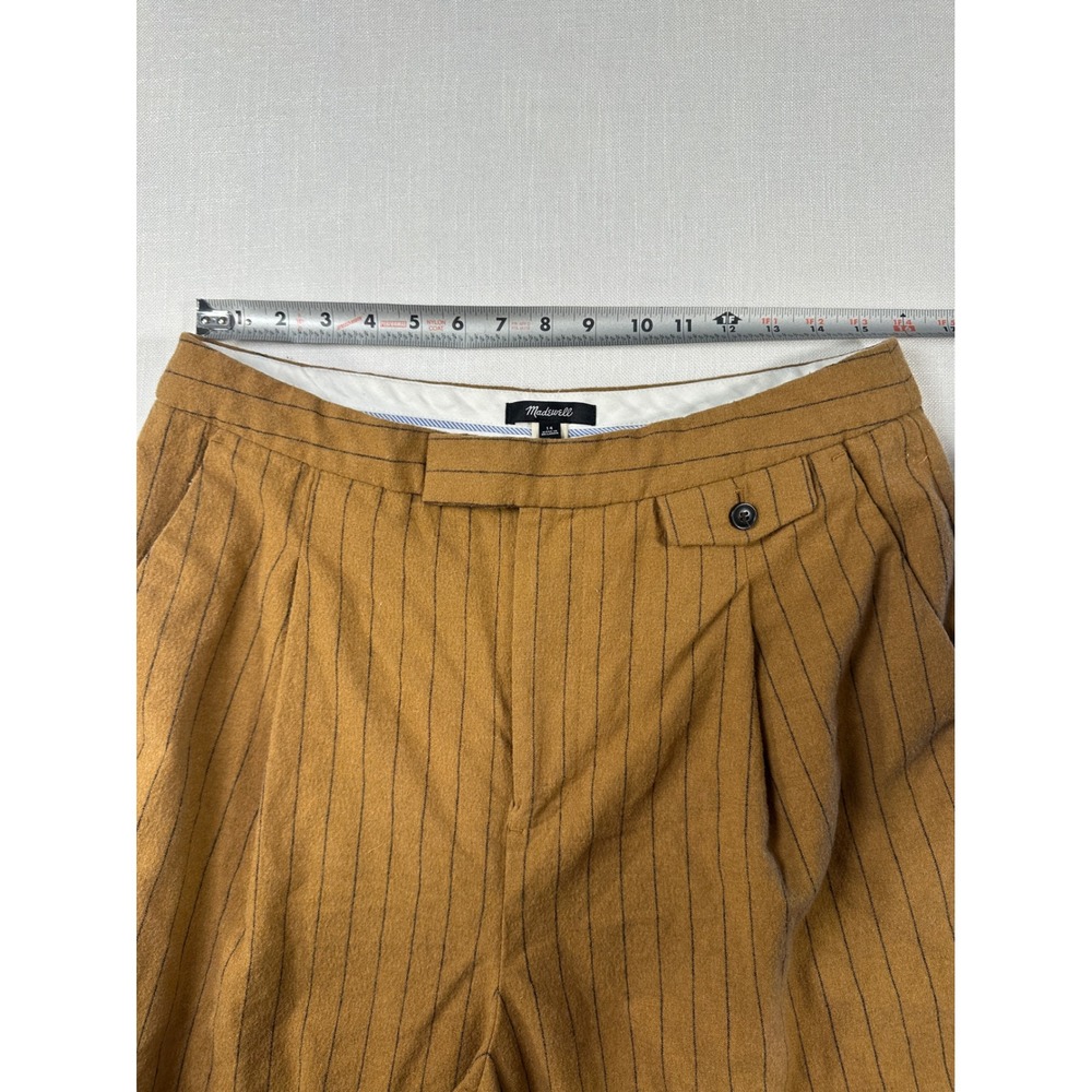 Madewell High-Rise Rosedale Straight Pant 14 Brown Pinstripe Italian Wool - Picture 10 of 11